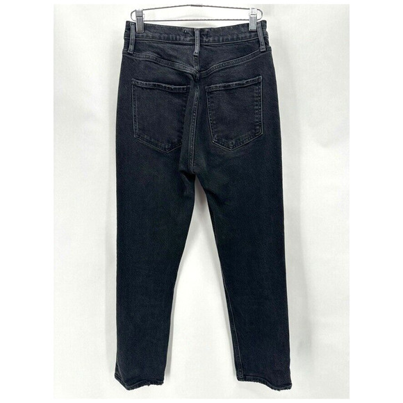 Agolde Riley High Rise Straight Crop Jeans Revolve Size 26 Black Preppy‎ City - Picture 7 of 12